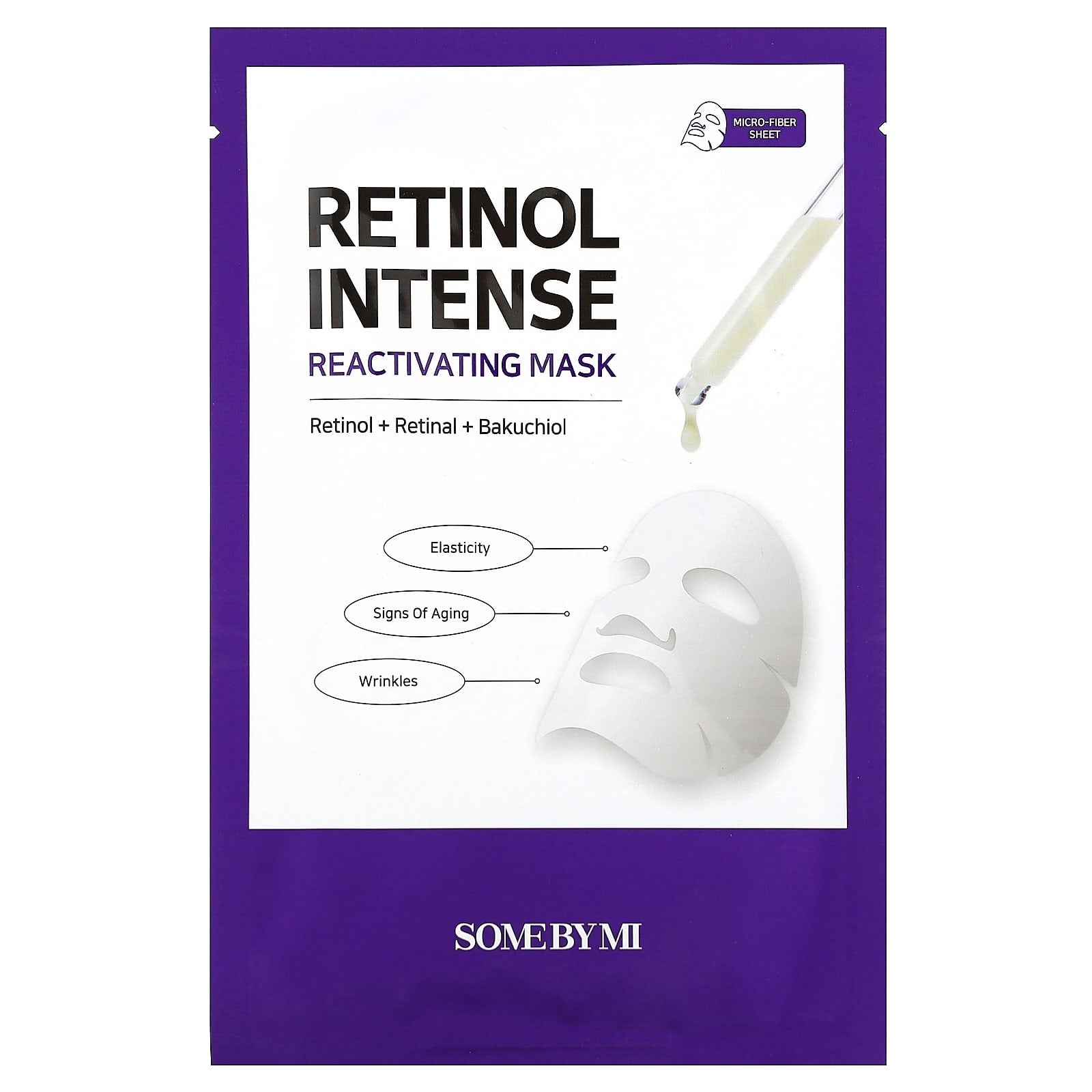 SOME BY MI-Retinol Intense-Reactivating Beauty Mask-1 Sheet Mask-0.77 oz (22 g)