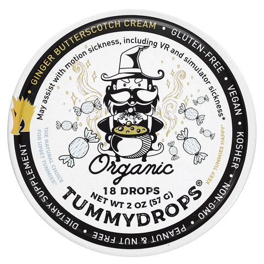 Tummydrops-Organic Ginger Butterscotch Cream-18 Drops-2 oz (57 g)