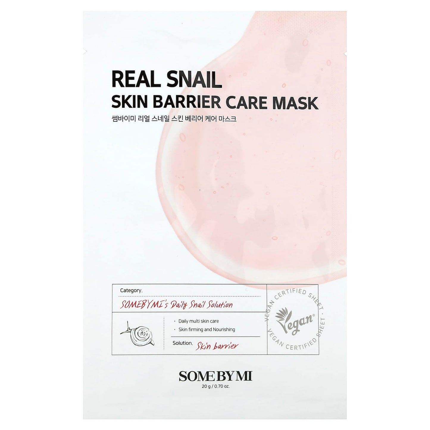 SOME BY MI-Real Snail-Skin Barrier Care Beauty Mask-1 Sheet-0.70 oz (20 g)