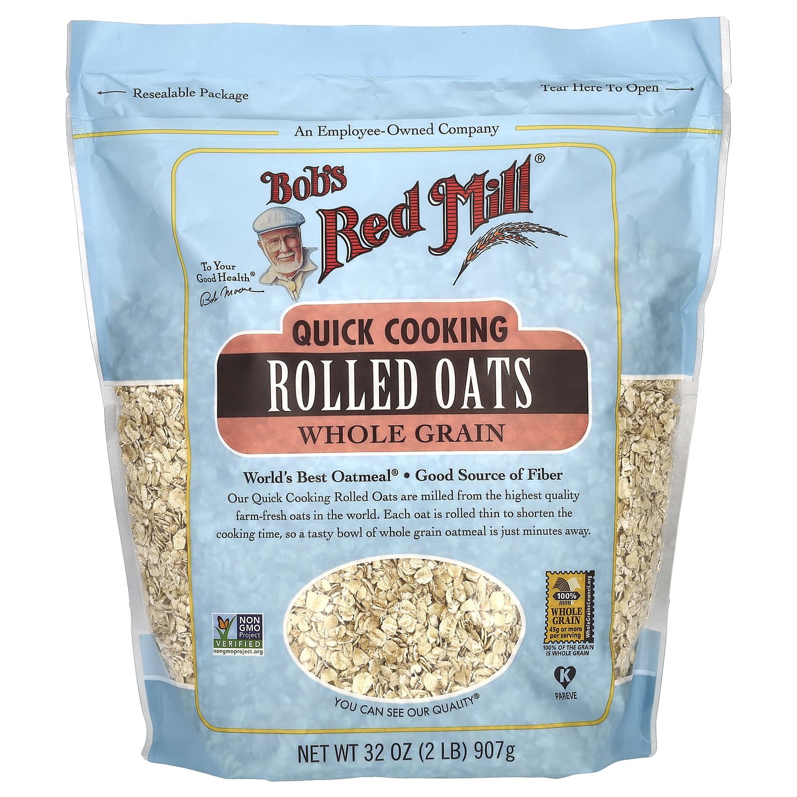 Bob's Red Mill-Quick Cooking Rolled Oats-Whole Grain-32 oz (907 g)