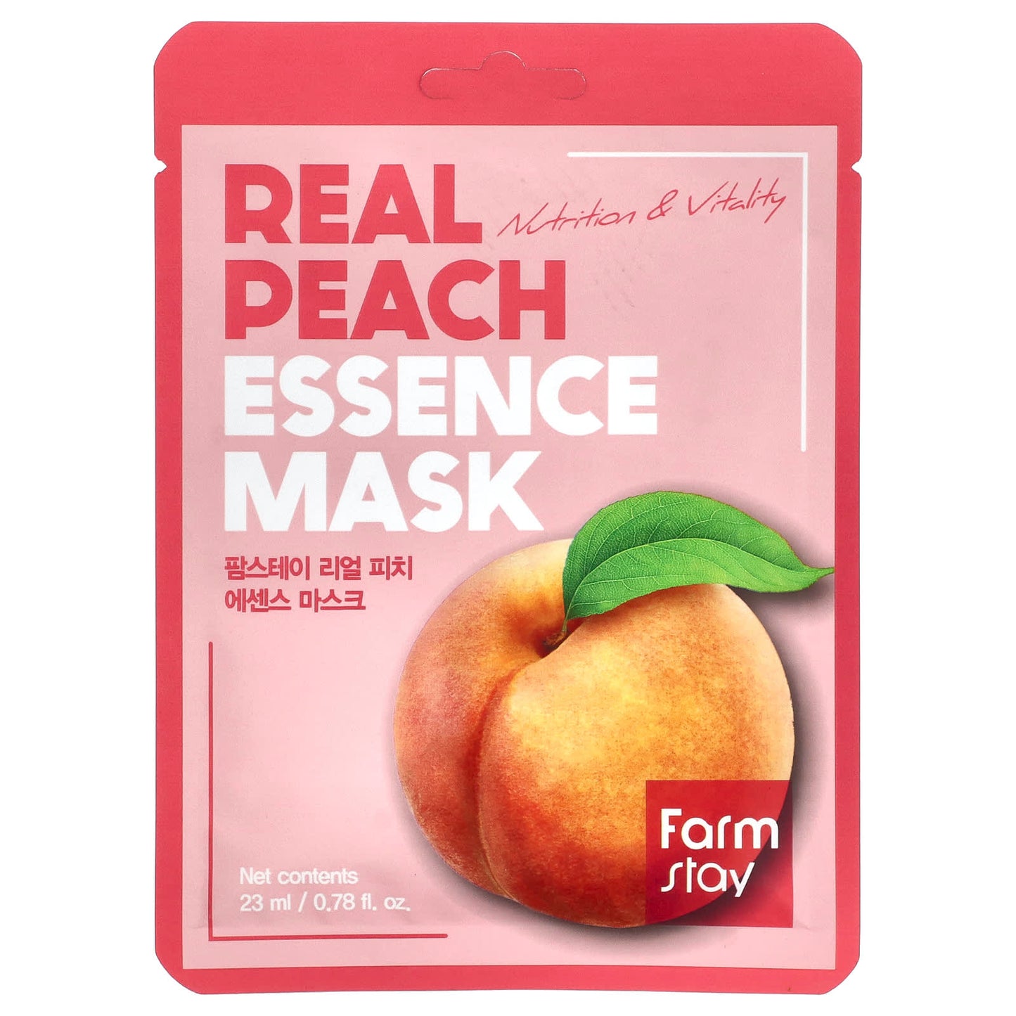 Farmstay-Real Peach Essence Beauty Mask-1 Sheet-0.78 fl oz (23 ml)