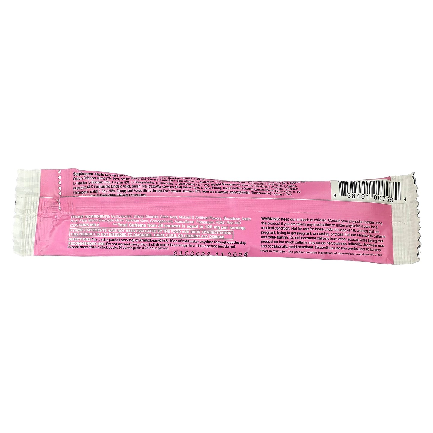 RSP Nutrition, AminoLean, Pink Lemonade, 1 Stick Pack, 0.56 oz (9 g)