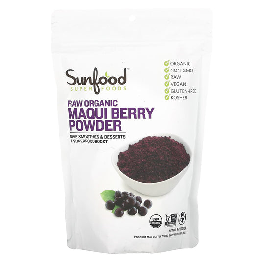 Sunfood-Superfoods-Raw Organic Maqui Berry Powder-8 oz (227 g)