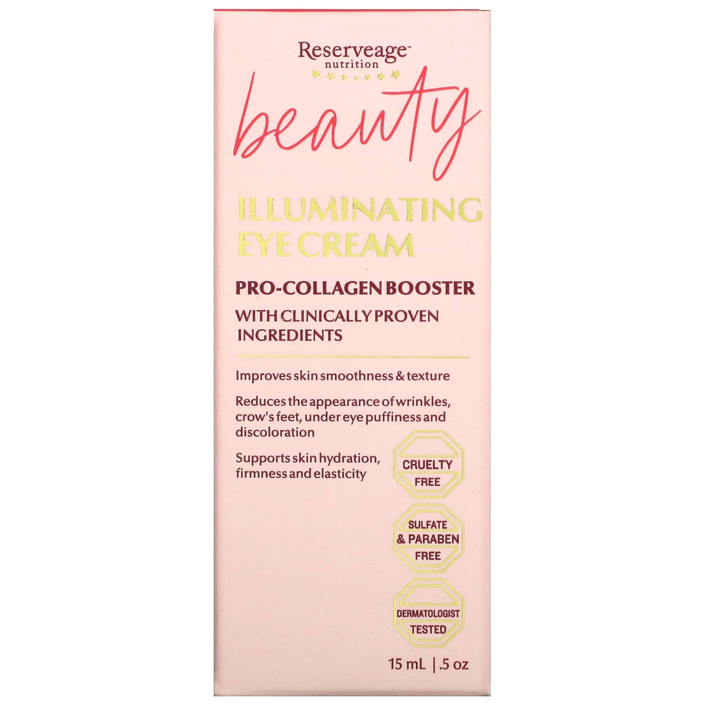 Reserveage Nutrition, Beauty Illuminating Eye Cream, 0.5 oz (15 ml)