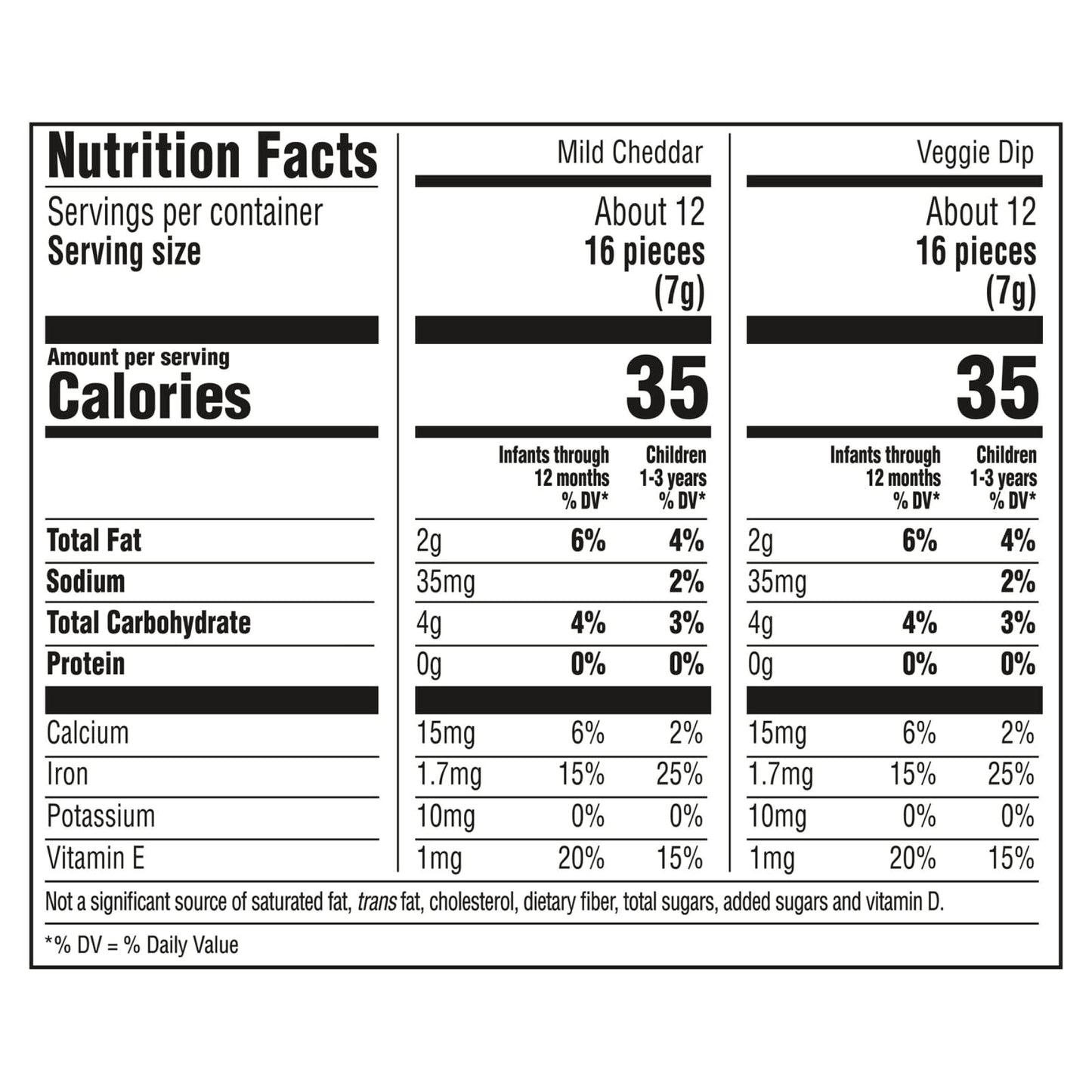 Gerber, Snacks for Baby, Lil' Crunchies, Baked Grain Snack, 8+ Months, Mild Cheddar and Veggie Dip, 4 Canisters, 1.48 oz (42 g) Each