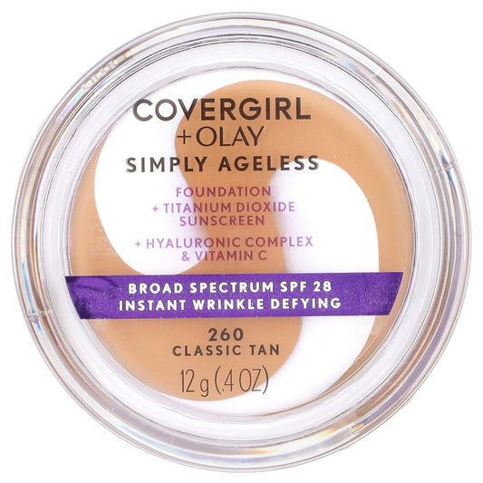 Covergirl-Olay Simply Ageless-Foundation-SPF 28-260 Classic Tan-0.4 oz (12 g)