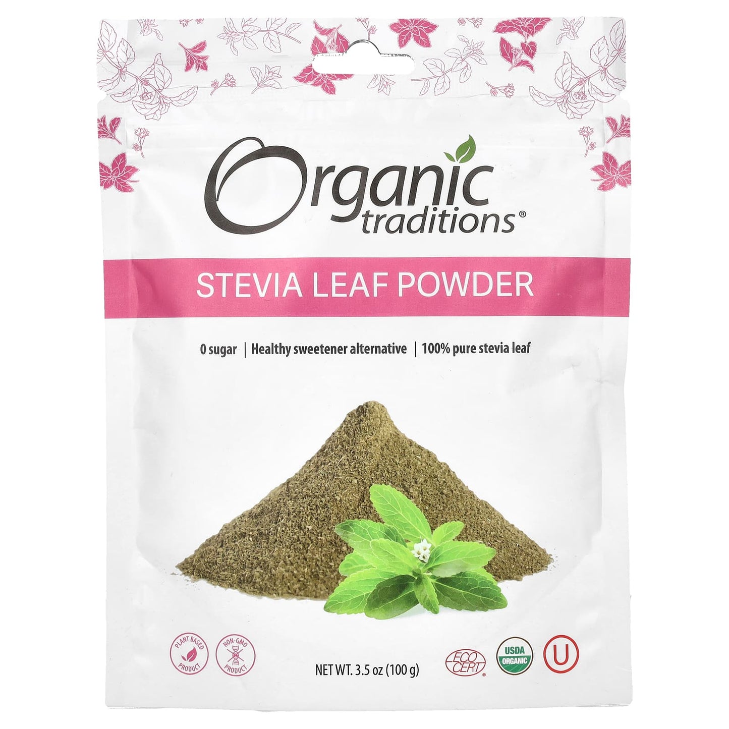 Organic Traditions-Stevia Leaf Powder-3.5 oz (100 g)