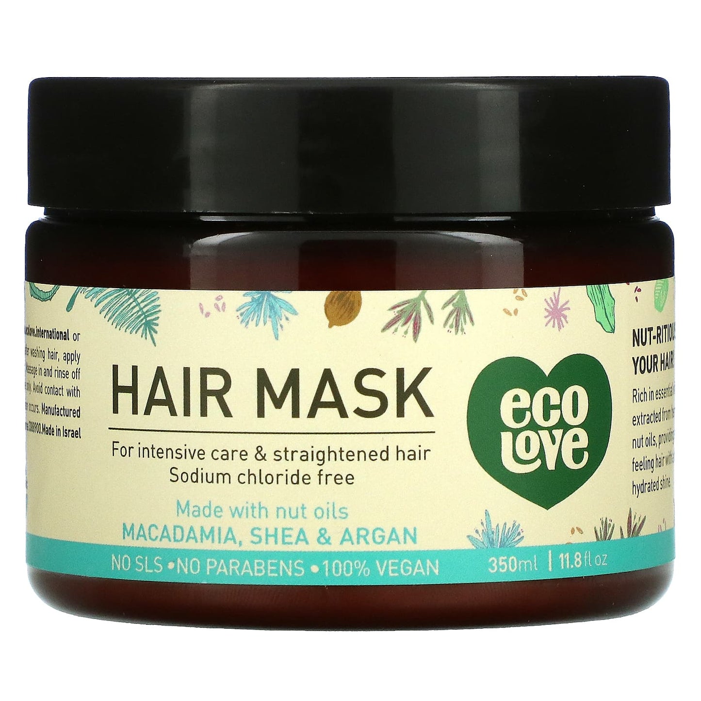 Eco Love-Hair Mask-Macadamia-Shea & Argan-11.8 fl oz (350 ml)