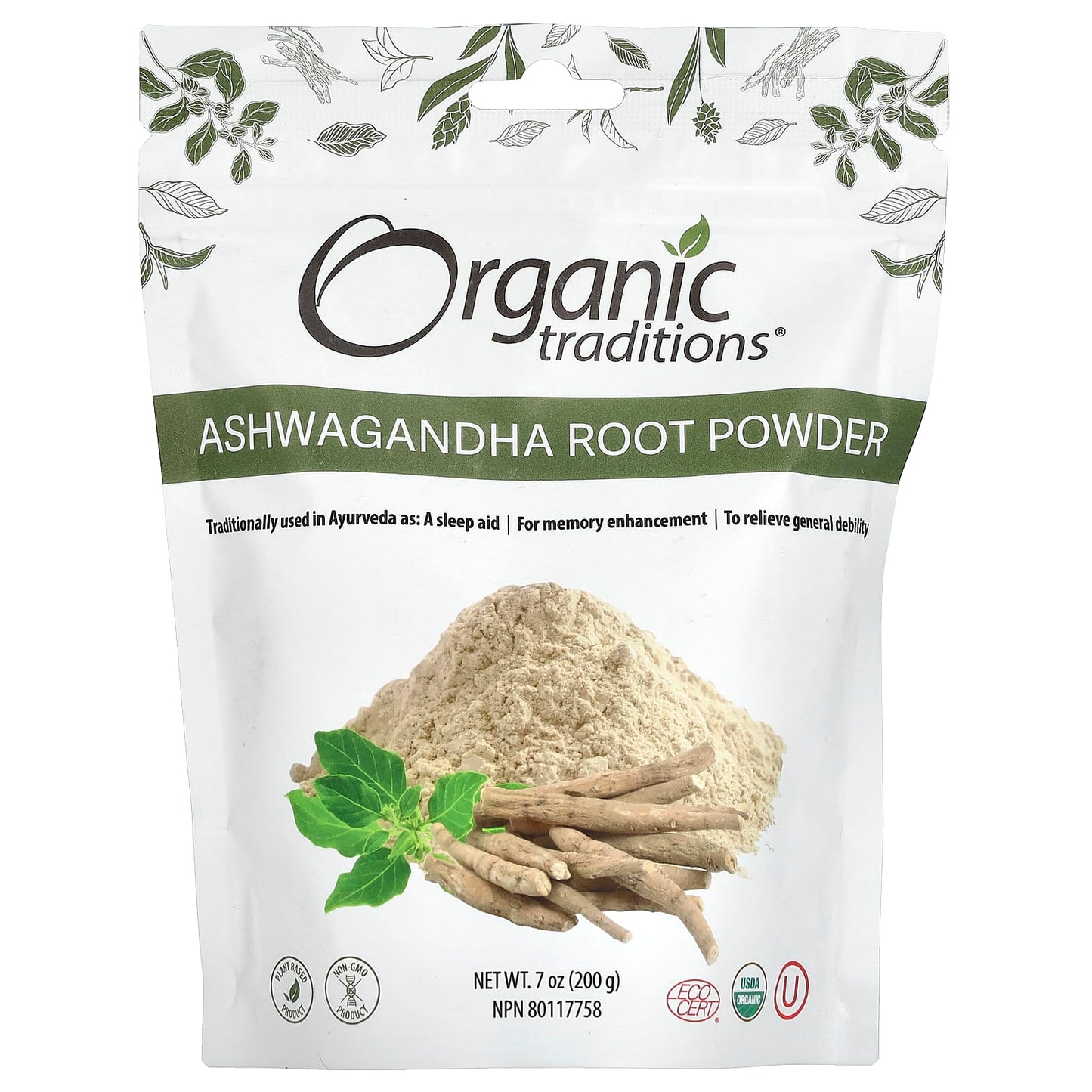 Organic Traditions-Ashwagandha Root Powder-7 oz (200 g)