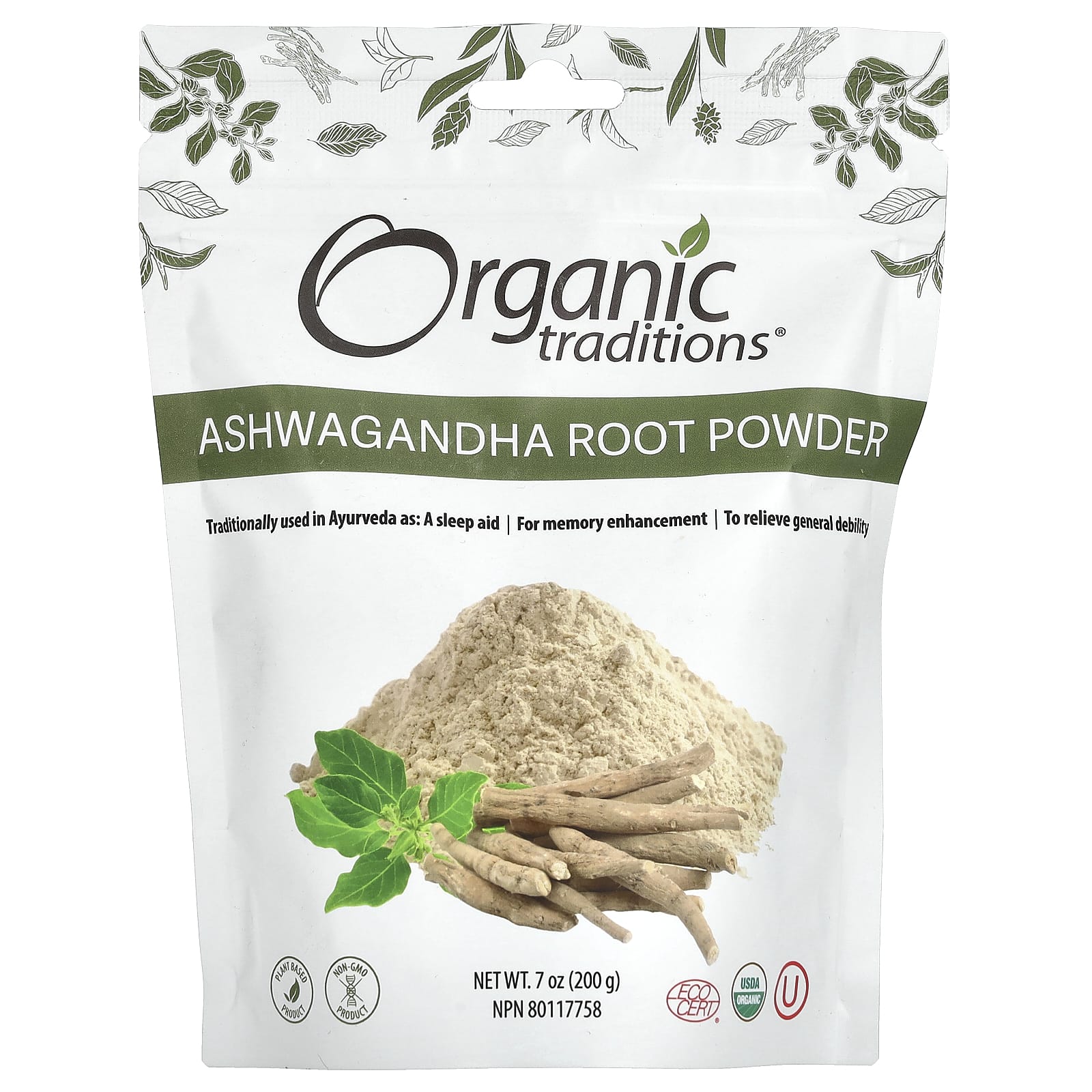 Organic Traditions-Ashwagandha Root Powder-7 oz (200 g)