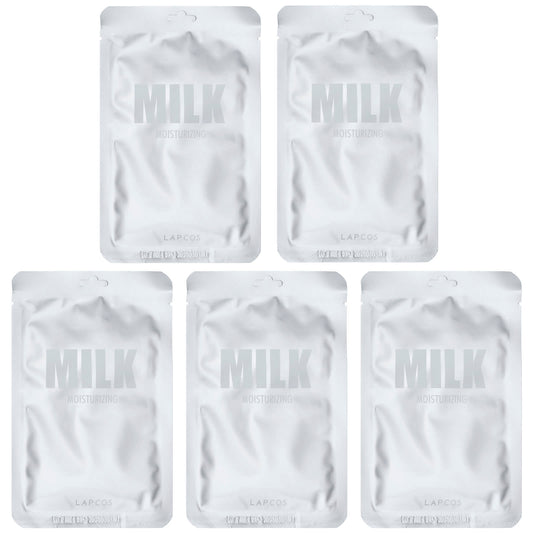 Lapcos-Milk Sheet Beauty Mask Set-Moisturizing -5 Sheet Masks-1.01 fl oz (30 ml) Each