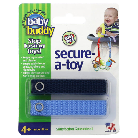 Baby Buddy-Secure-A-Toy-4+ Months-Deep Blue & Sky Blue-2 Straps