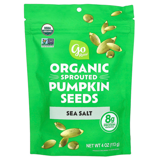 Go Raw-Organic Sprouted Pumpkin Seeds-Sea Salt-4 oz (113 g)