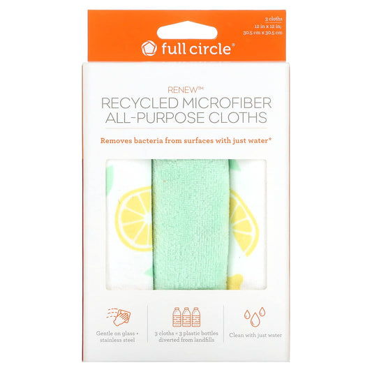 Full Circle-Renew-Recycled Microfiber All-Purpose Cloths-3 Cloths