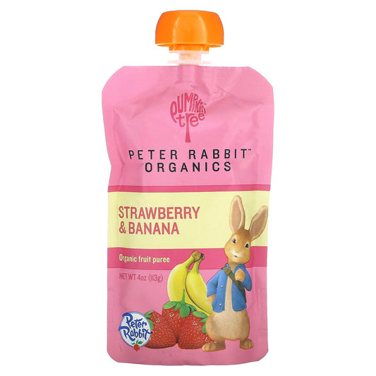 Pumpkin Tree Organics-Peter Rabbit Organics-Organic Fruit Puree-Strawberry & Banana-4 oz (113 g)