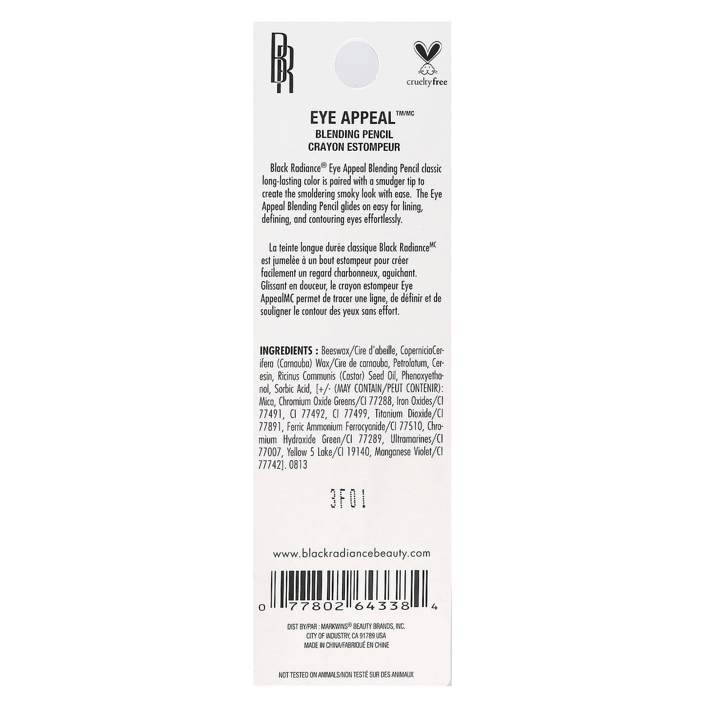 Black Radiance, Eye Appeal Blending Pencil, CA6526 Kohl Brown, 0.033 oz (0.94 g)