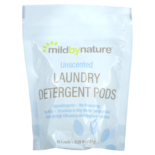 Mild By Nature-Laundry Detergent Pods-Unscented-10 Loads-0.39 lbs-6.24 oz (177 g)