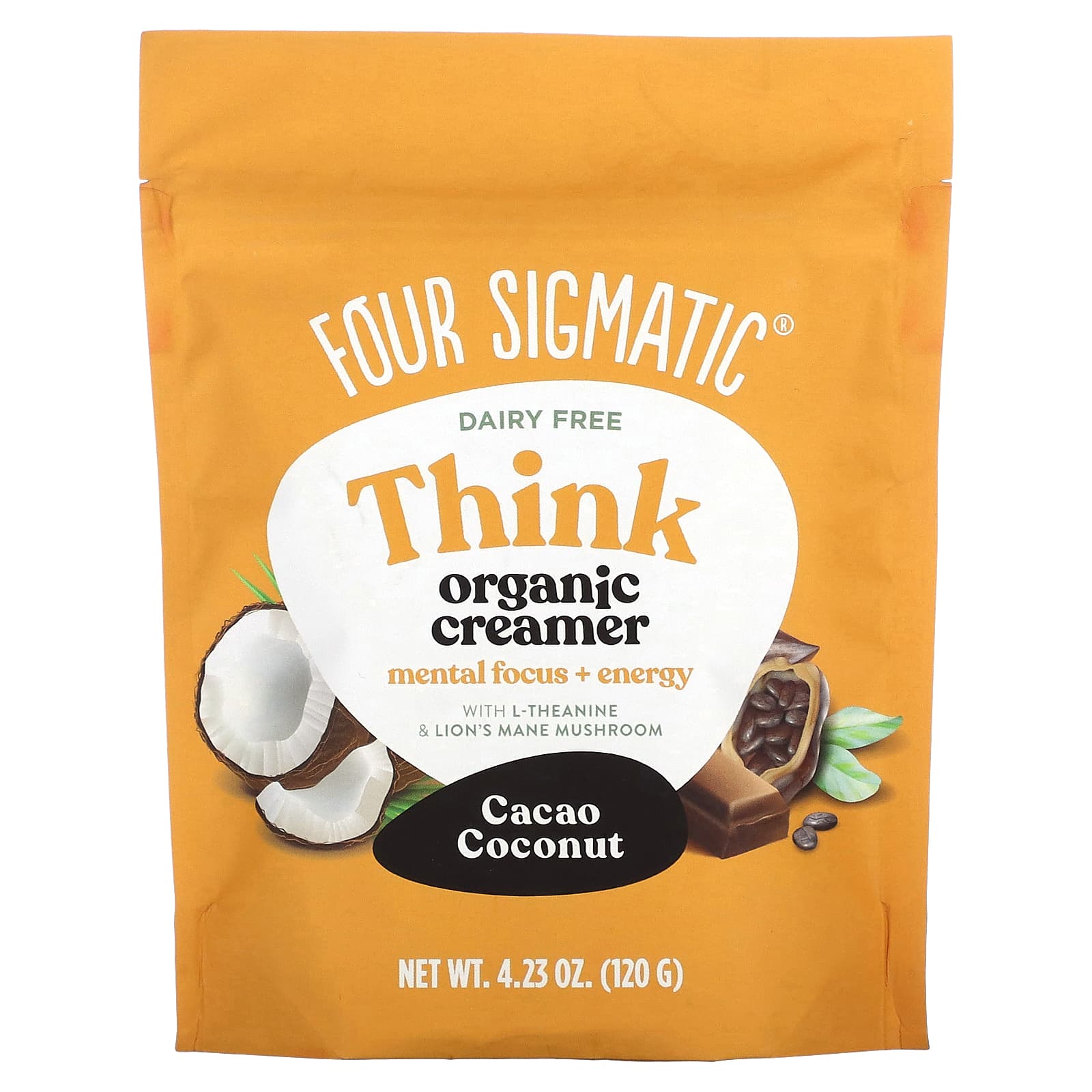 Four Sigmatic-Organic Creamer-Dairy Free-Cacao Coconut-4.23 oz (120 g)