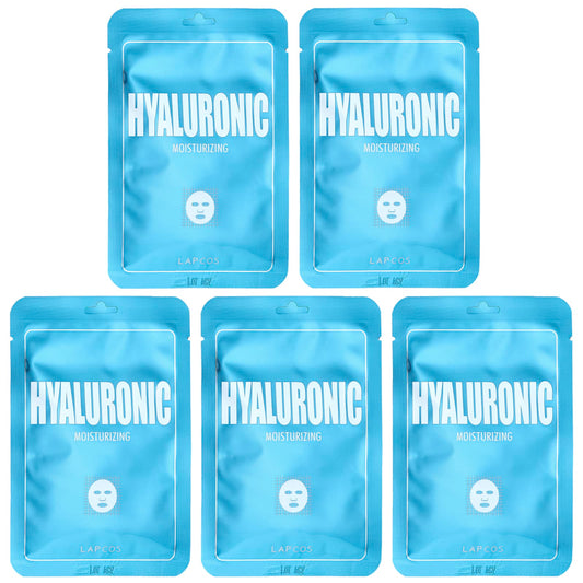 Lapcos-Hyaluronic Moisturizing Beauty Sheet Mask Set-5 Sheets-0.84 fl oz (25 ml) Each