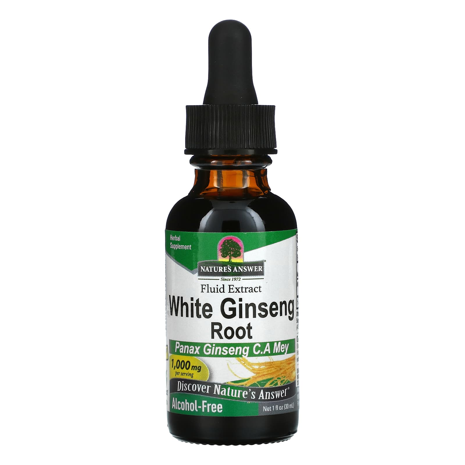 Nature's Answer-White Ginseng Root-Alcohol-Free-1,000 mg-1 fl oz (30 ml)