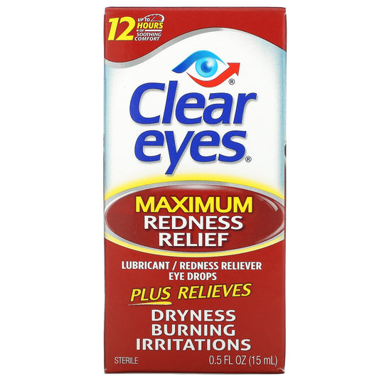 Clear Eyes-Maximum Redness Relief-Lubricant/Redness Reliever Eye Drops-0.5 fl oz (15 ml)