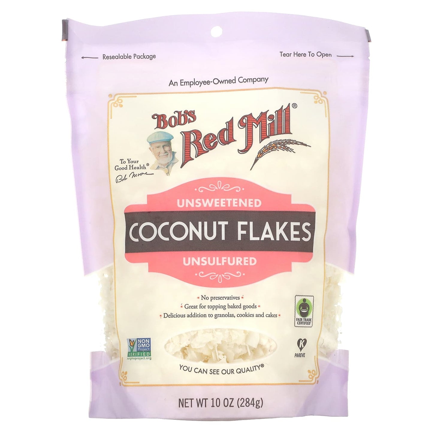 Bob's Red Mill-Coconut Flakes-Unsweetened-Unsulfured-10 oz (284 g)