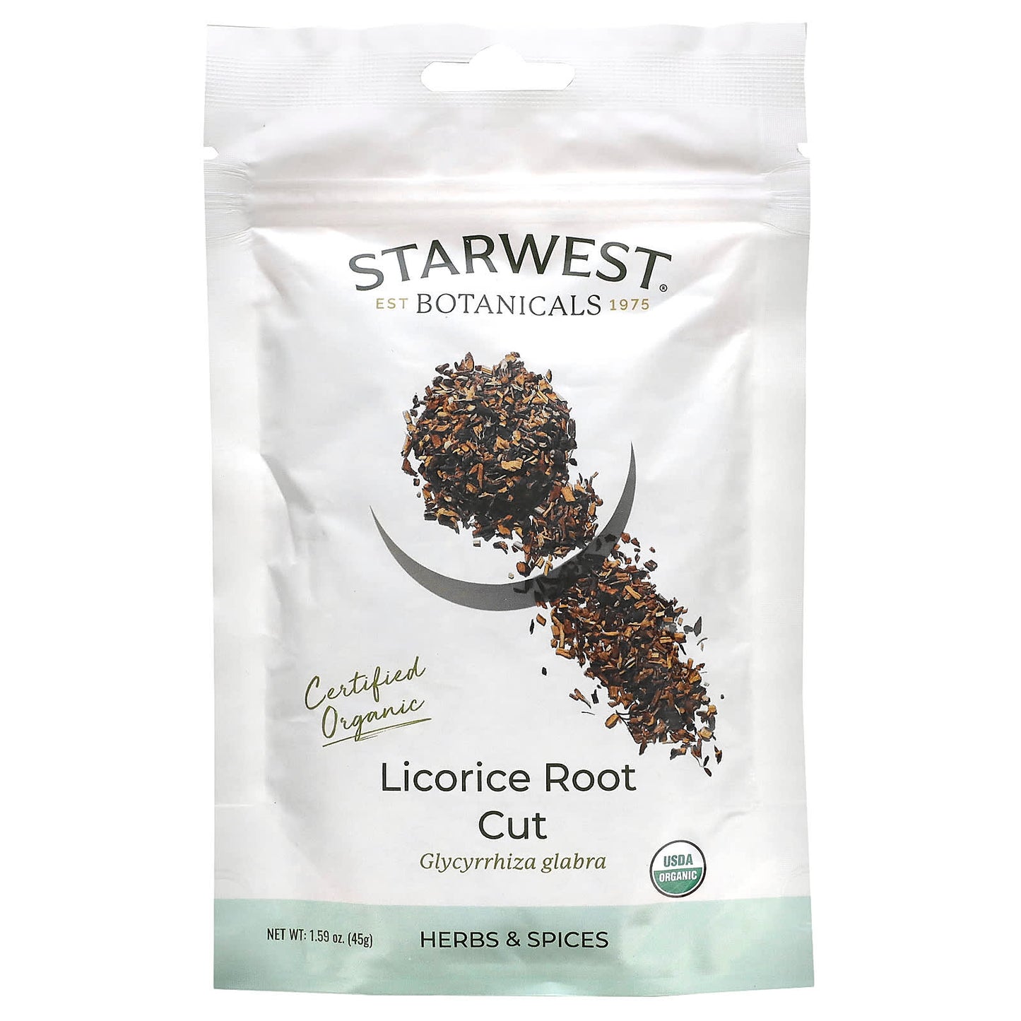 Starwest Botanicals-Certified Organic Licorice Root Cut-1.59 oz (45 g)