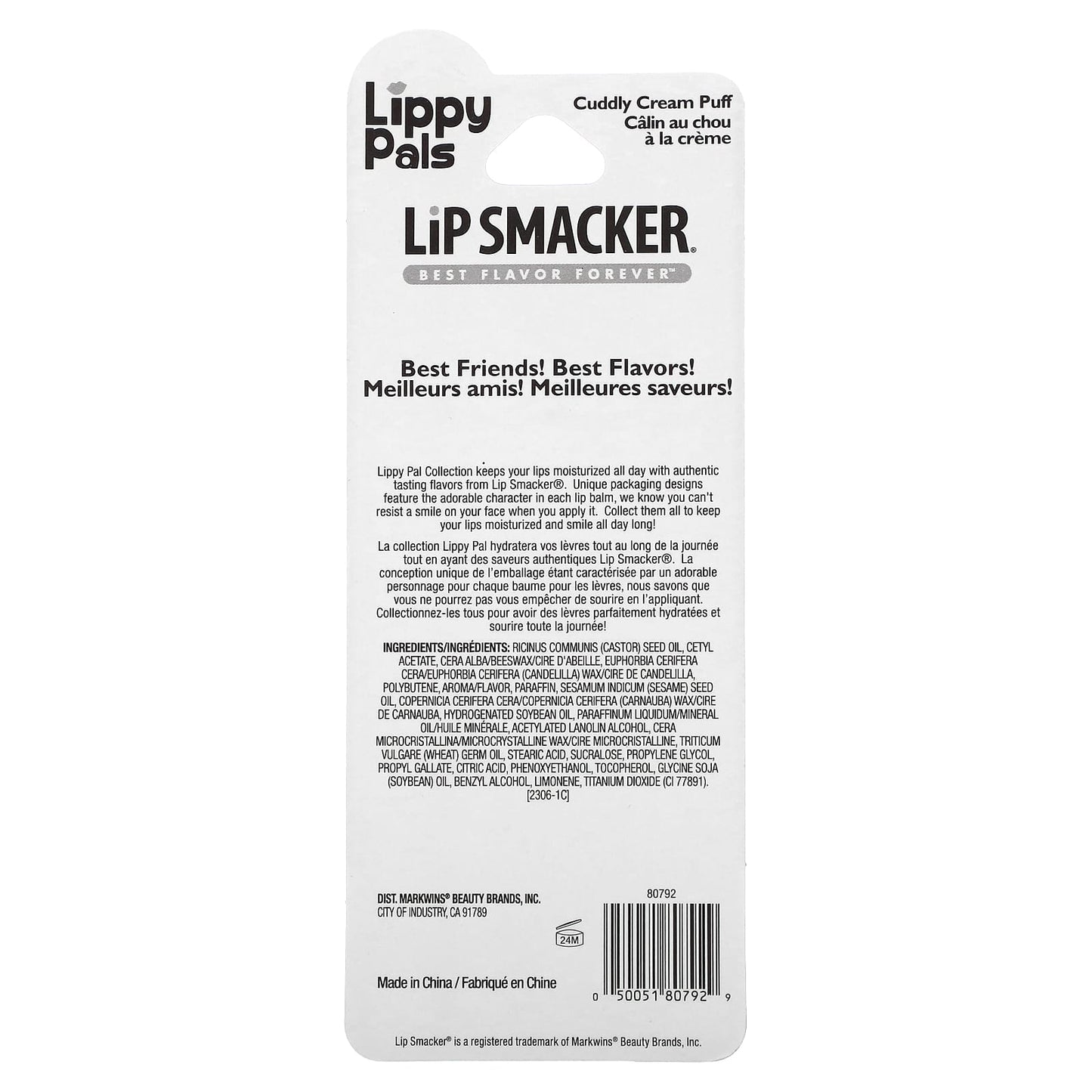 Lip Smacker, Lippy Pals Lip Balm, Panda, Cuddly Cream Puff, 0.14 oz (4 g)