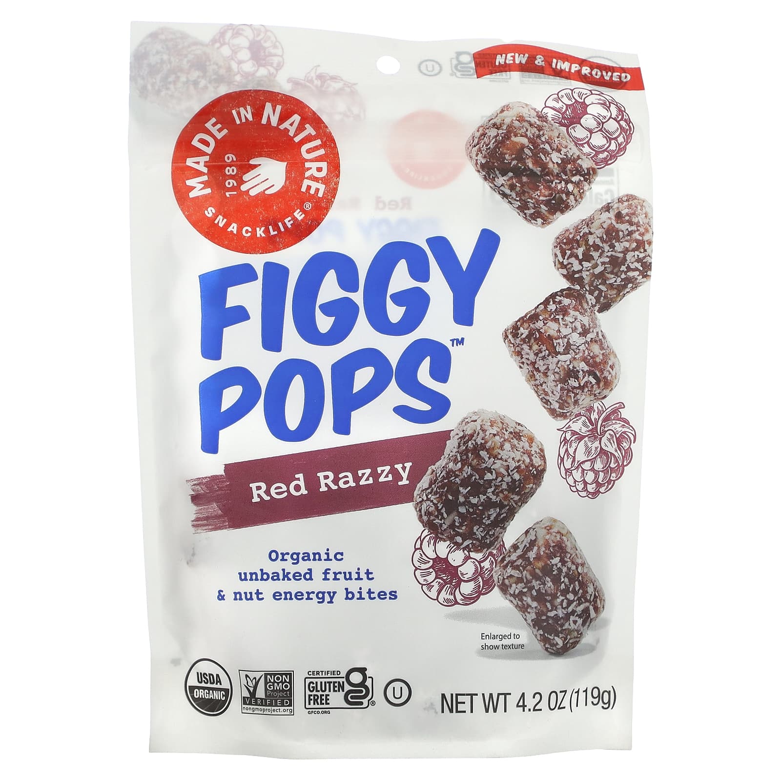 Made in Nature-Figgy Pops-Red Raspberry -4.2 oz (119 g)