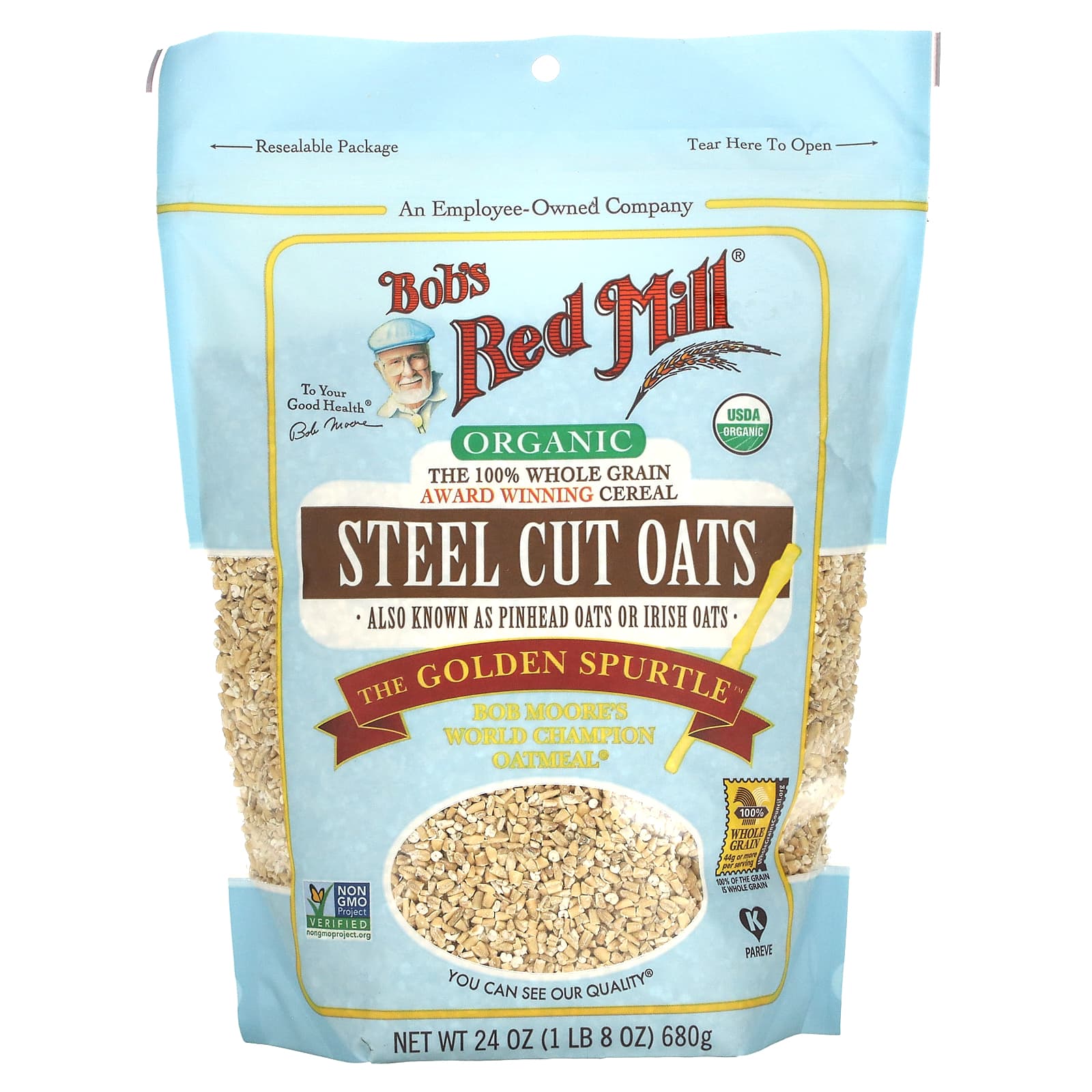 Bob's Red Mill-Organic Steel Cut Oats-Whole Grain-24 oz (680 g)