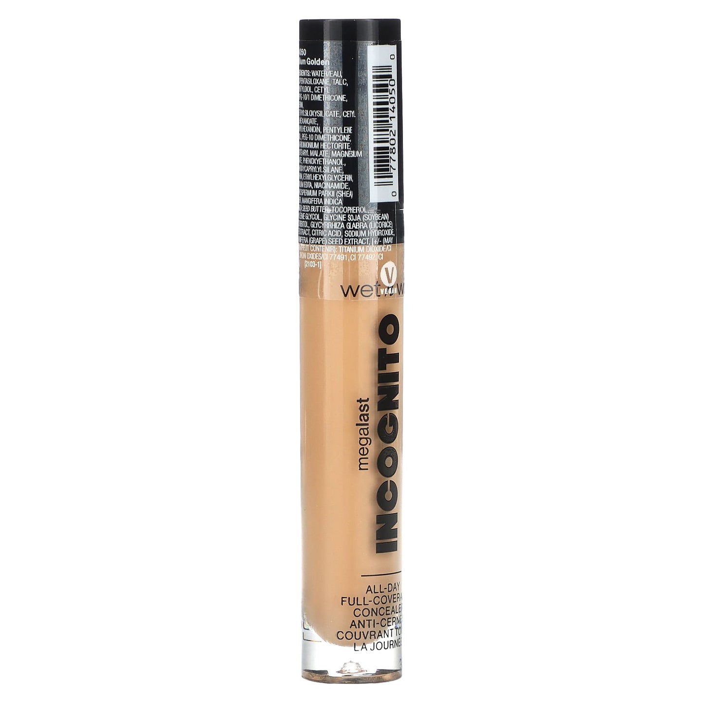 wet n wild, MegaLast, Incognito, All-Day Full Coverage Concealer, 1114050 Medium Golden, 0.18 fl oz (5.5 ml)