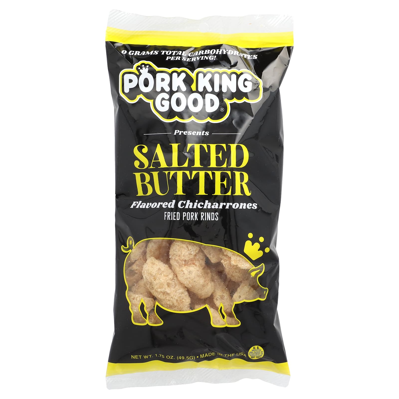 Pork King Good-Flavored Chicharrones-Salted Butter-1.75 oz (49.5 g)