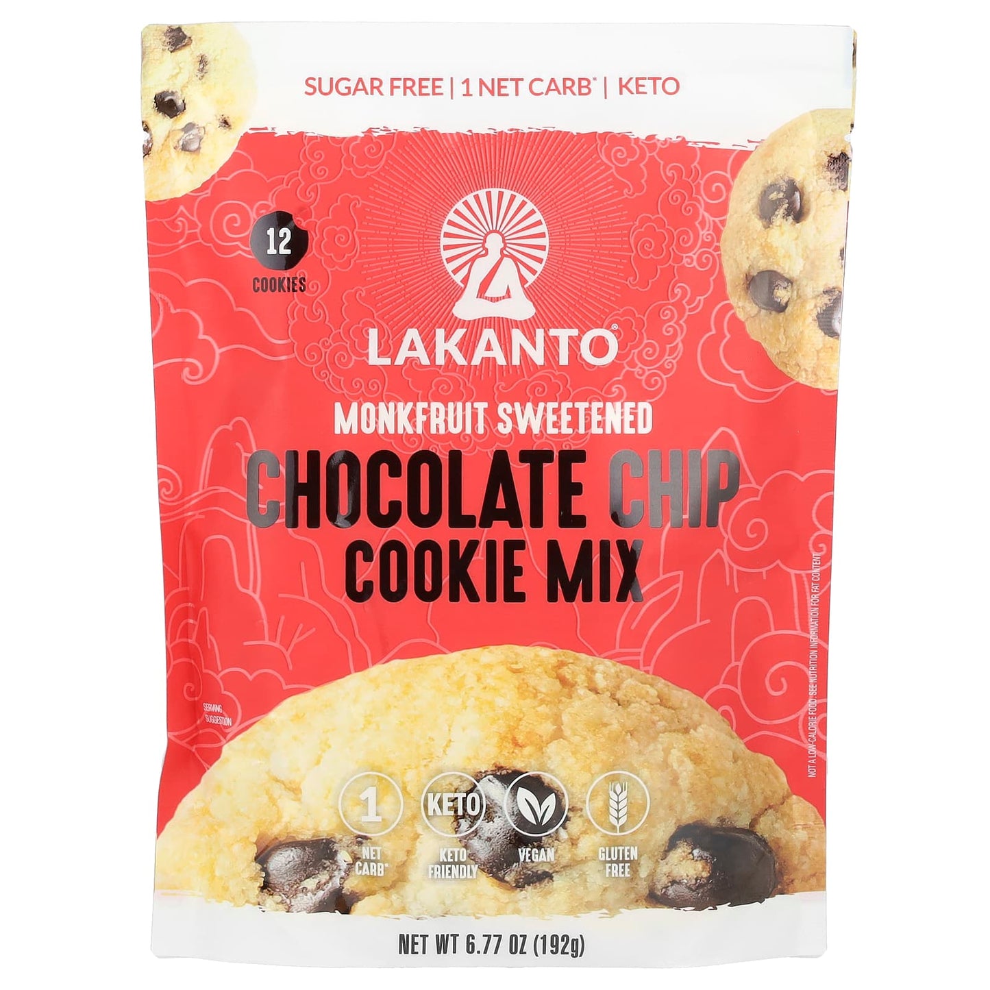 Lakanto-Chocolate Chip Cookie Mix-Monkfruit Sweetened-6.77 oz (192 g)