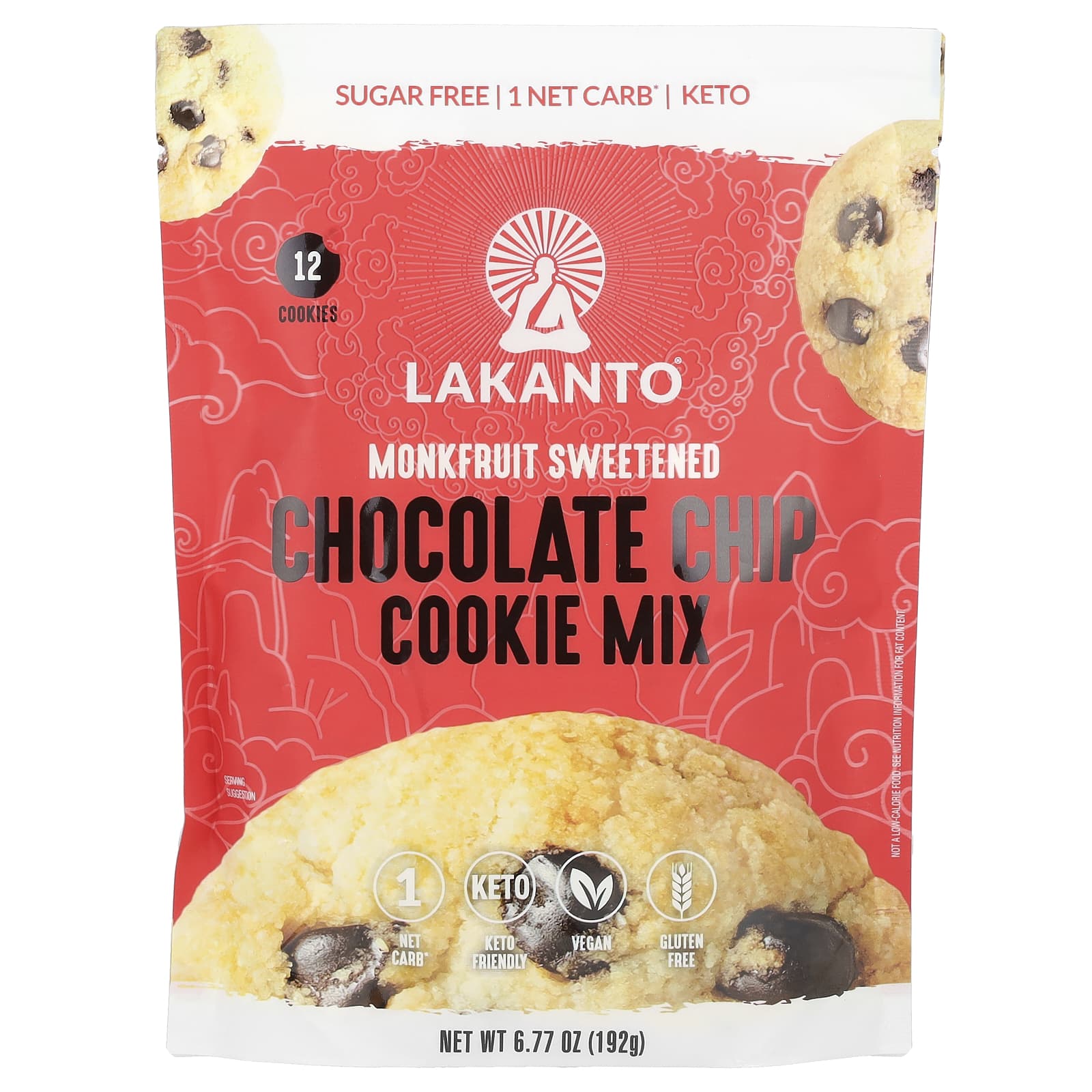 Lakanto-Chocolate Chip Cookie Mix-Monkfruit Sweetened-6.77 oz (192 g)