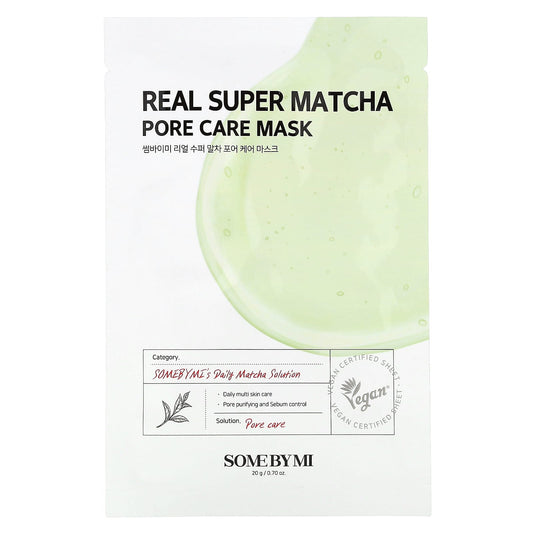 SOME BY MI-Real Super Matcha Pore Care Beauty Mask-1 Sheet-0.7 oz (20 g)