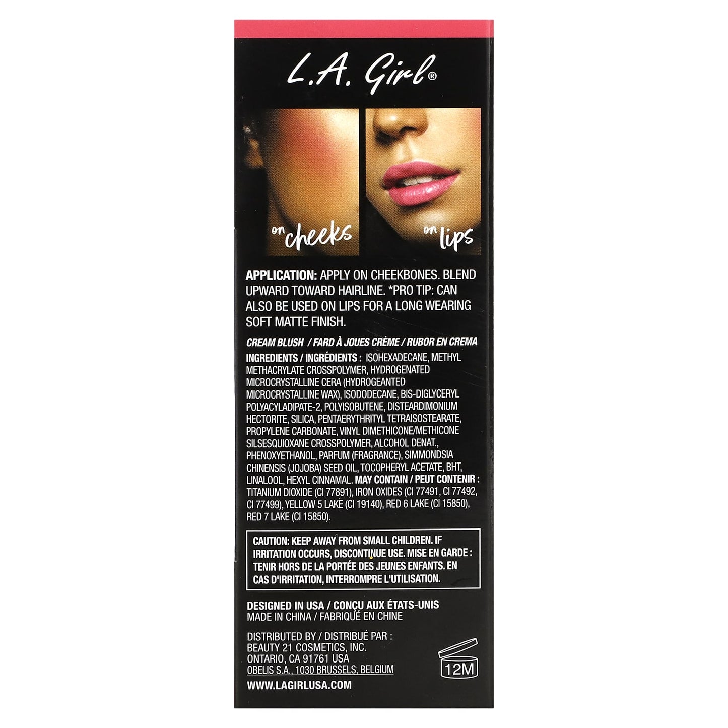 L.A. Girl, Blendable Cheek + Lip Color, Soft Matte Cream Blush, Kiss Up, 0.27 fl oz (8 ml)