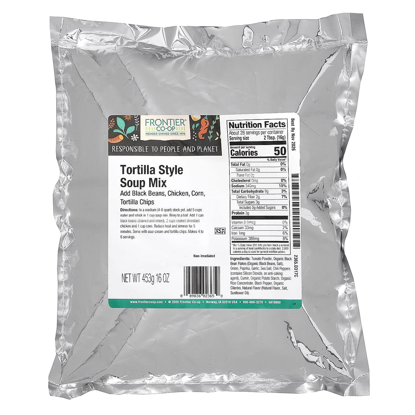 Frontier Co-op, Tortilla Style Soup Mix, 16 oz (453 g)