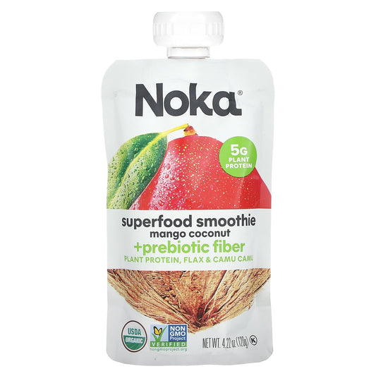 Noka-Superfood Smoothie + Prebiotic Fiber-Mango Coconut-4.22 oz (120 g)