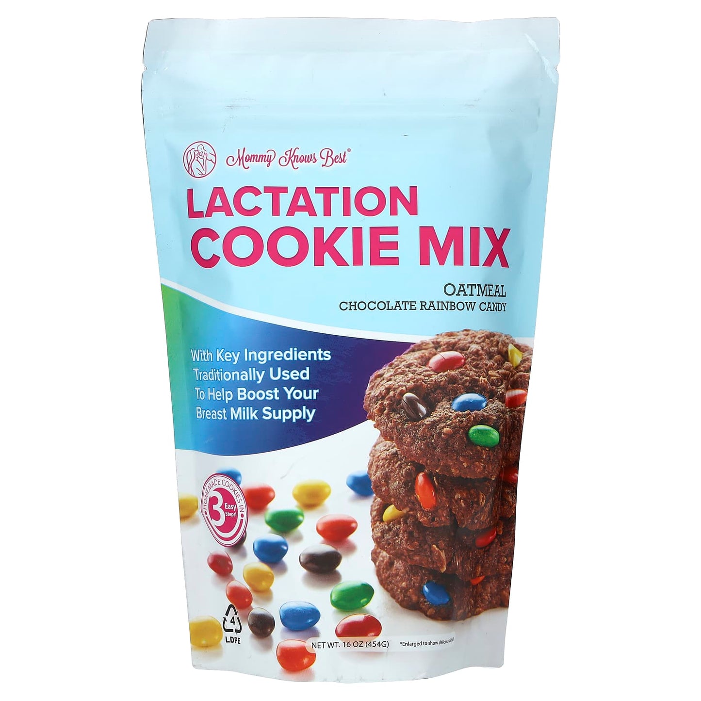 Mommy Knows Best-Lactation Cookie Mix-Oatmeal Chocolate Rainbow Candy-16 oz ( 454 g)