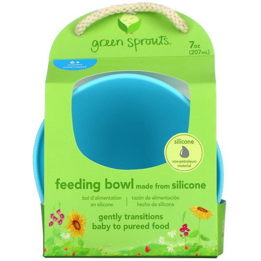 Green Sprouts-Feeding Bowl-6+ Months-Aqua-1 Bowl-7 oz (207 ml)