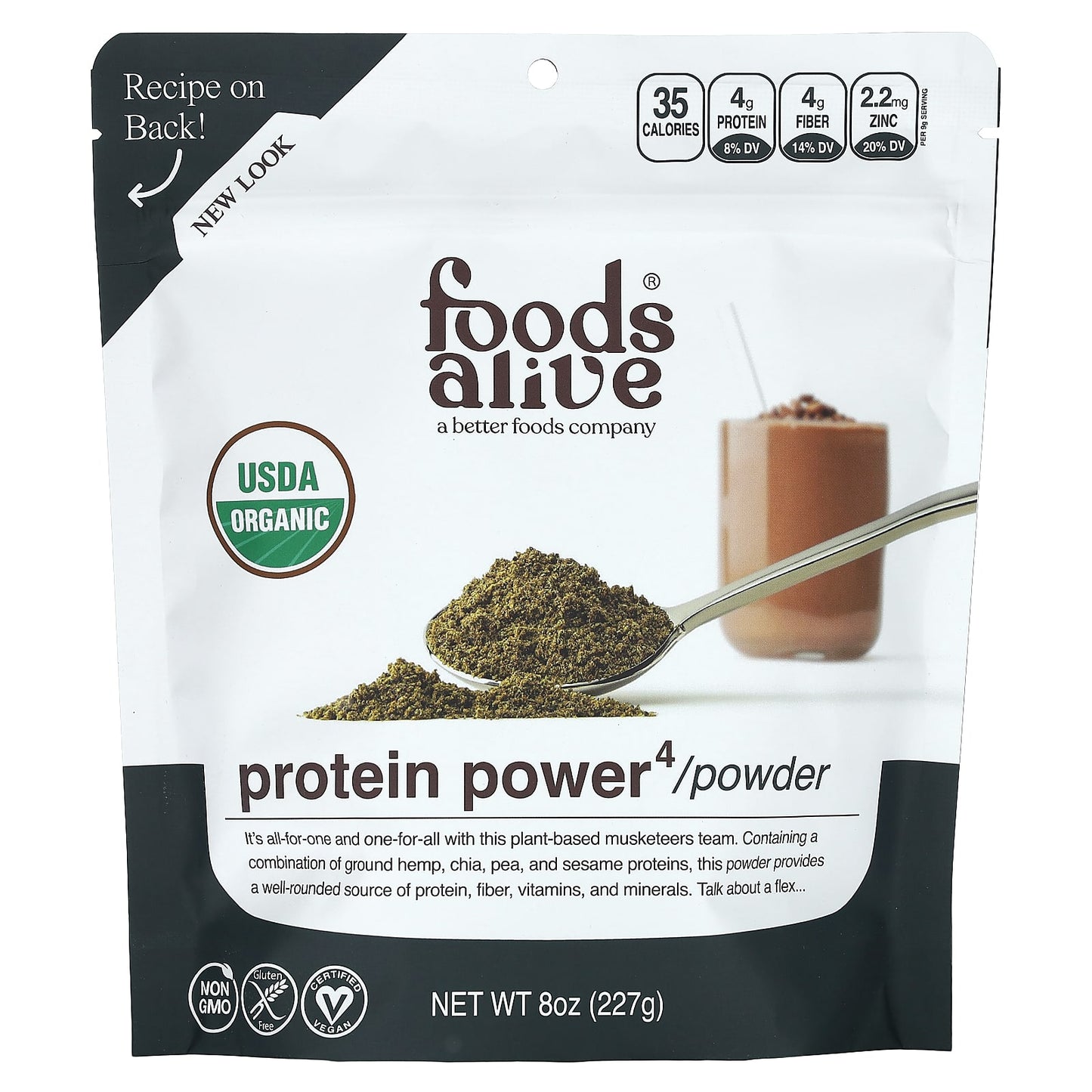 Foods Alive-Protein Power 4/Powder-8 oz (227 g)