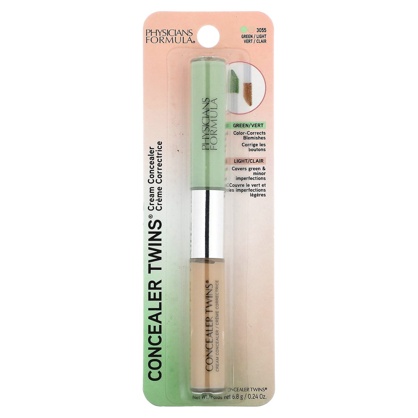 Physicians Formula, Concealer Twins Cream Concealer, 3055 Green/Light, 0.24 oz (6.8 g)