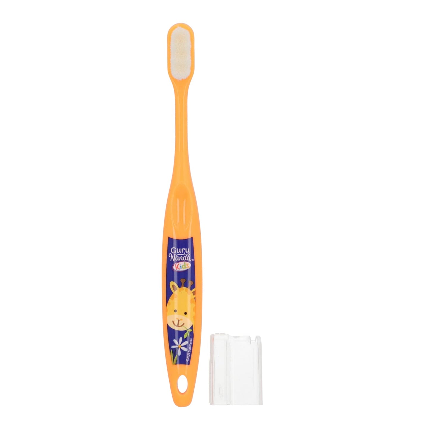 GuruNanda, Kids, Bristle Toothbrush, Ages 2+, Extra Soft, Giraffe , 1 Toothbrush + 1 Cover