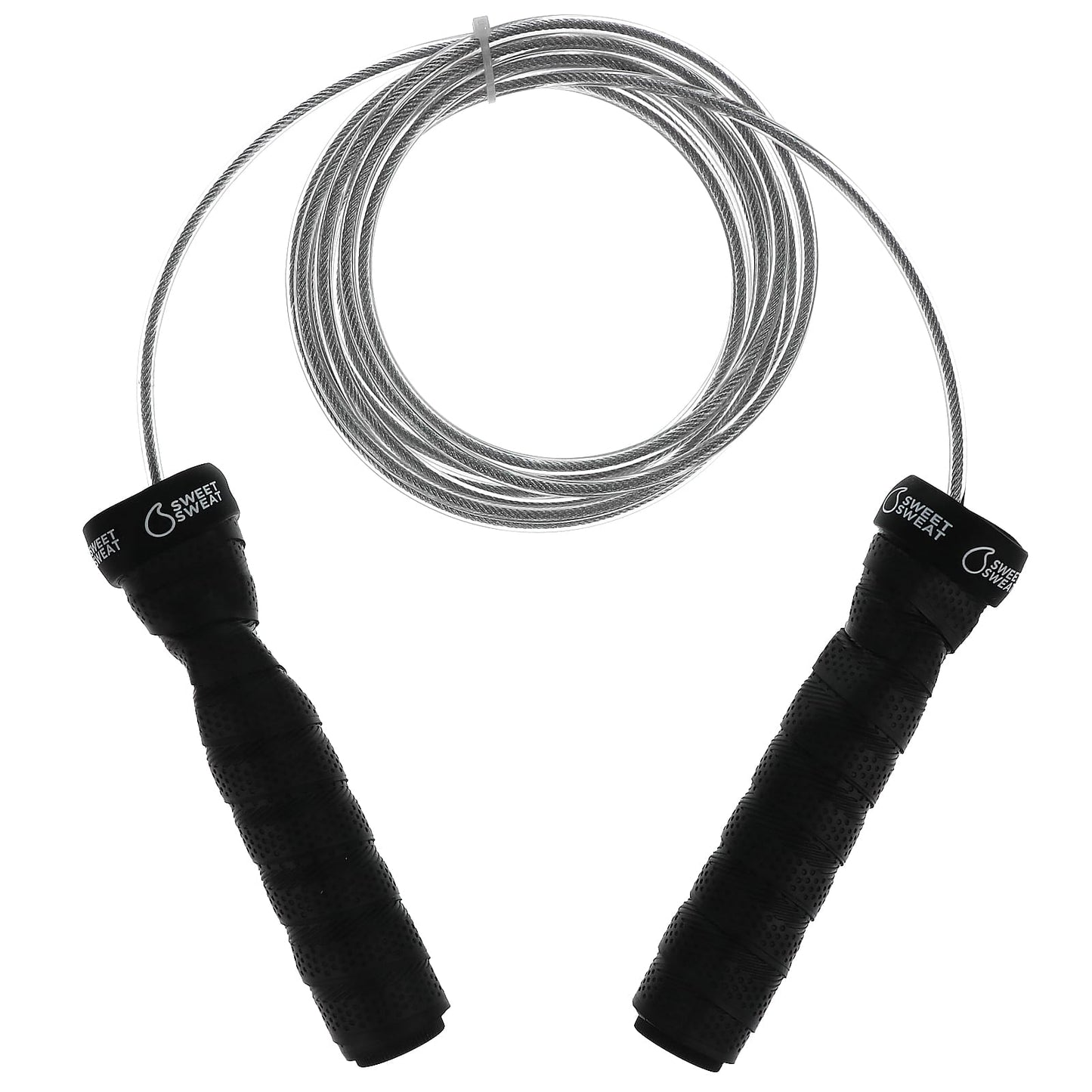 Sports Research, Sweet Sweat, Cable Jump Rope, Black, 10 ft, 1 Jump Rope