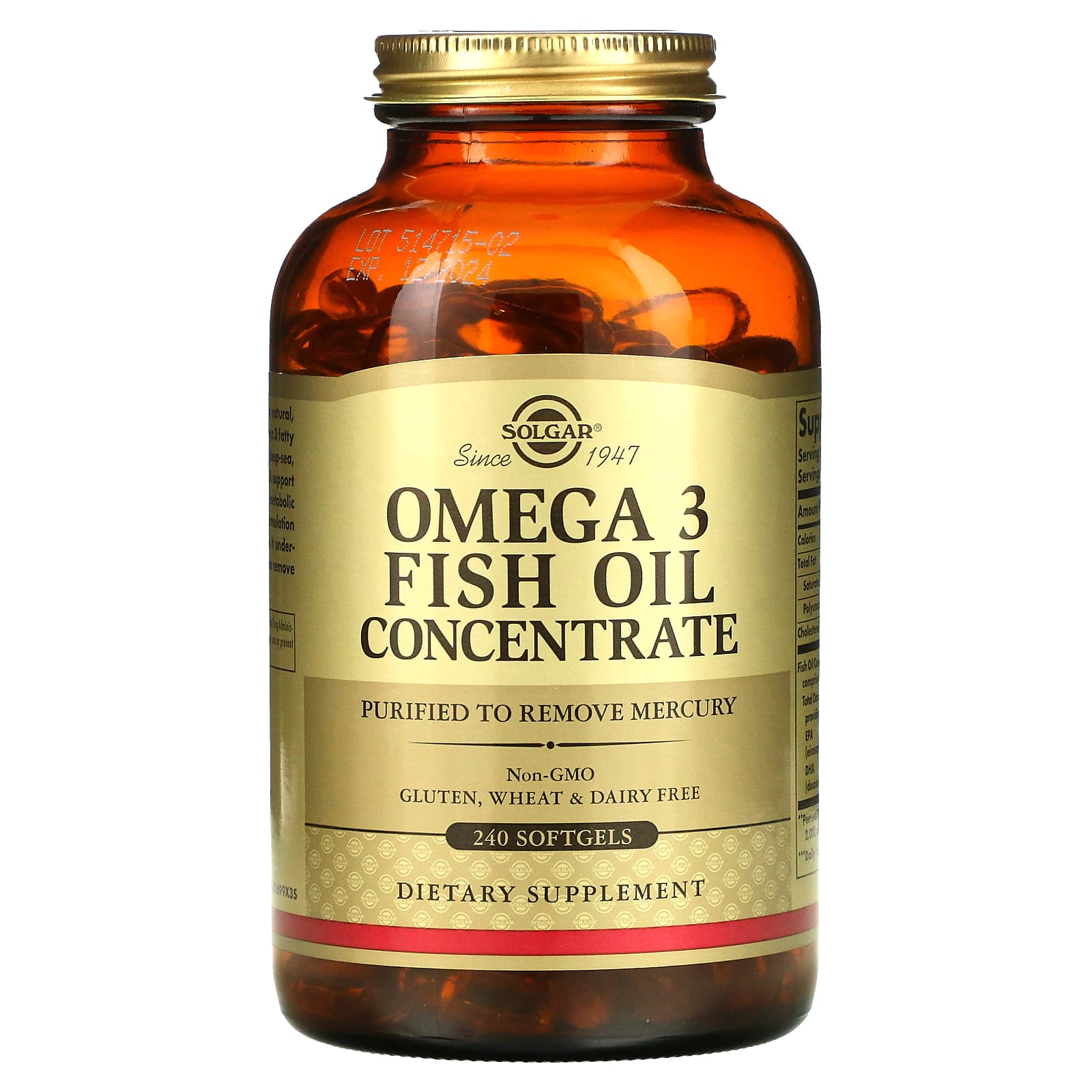 Solgar-Omega 3 Fish Oil Concentrate-240 Softgels