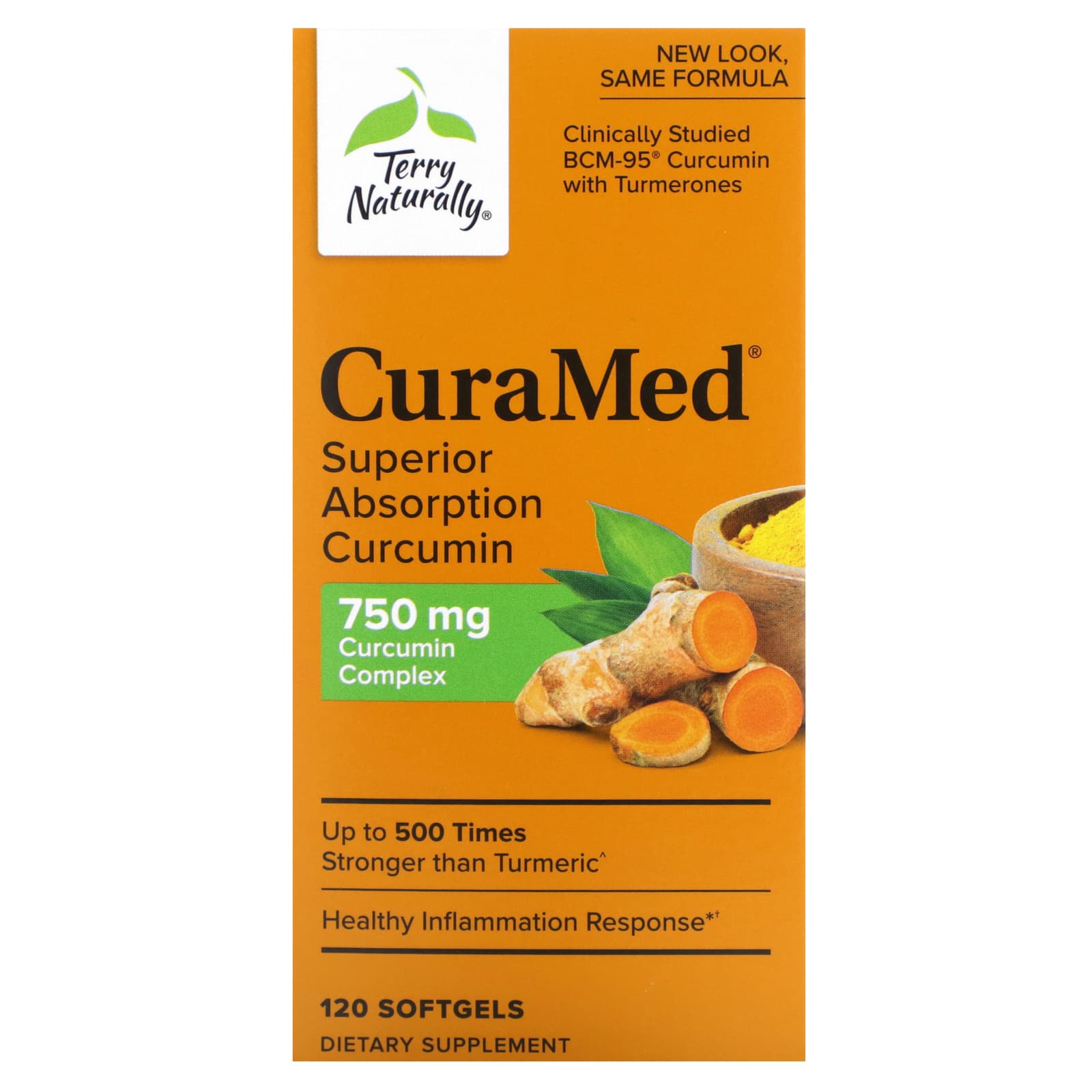 Terry Naturally-CuraMed-Superior Absorption Curcumin-750 mg-120 Softgels