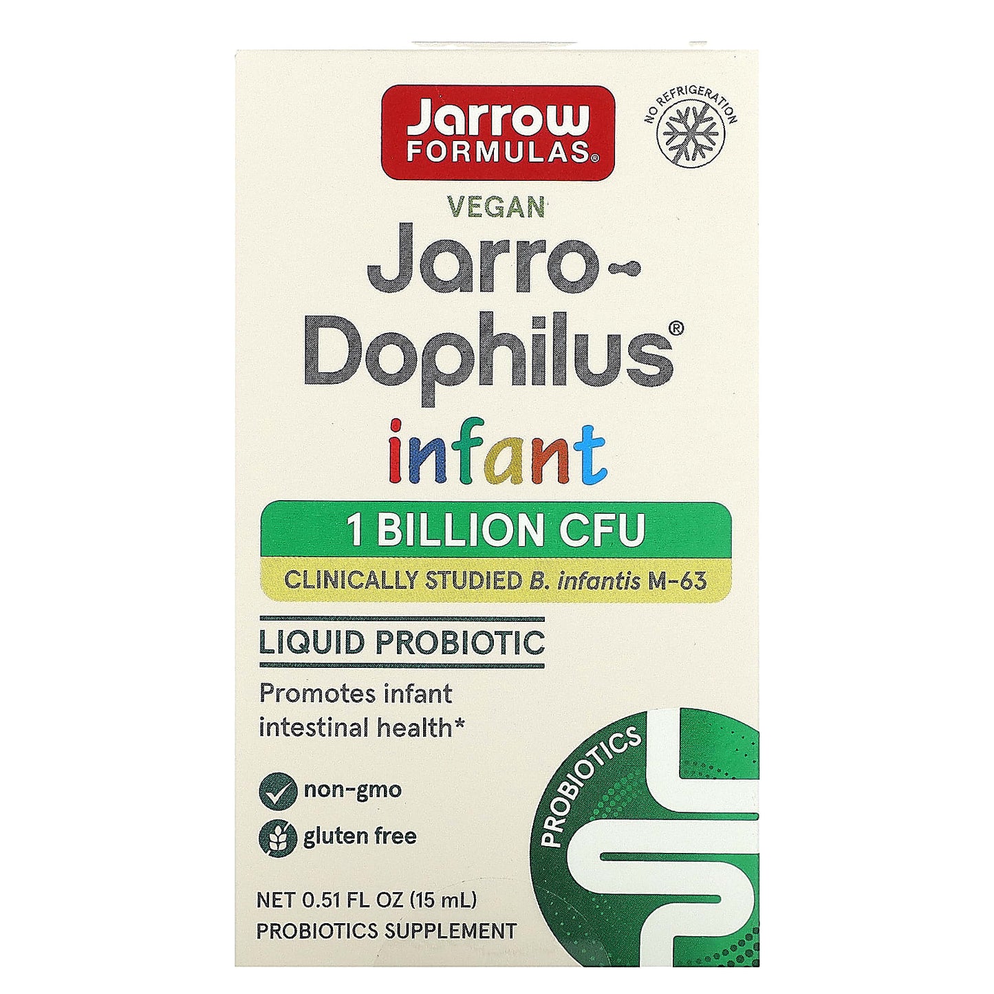 Jarrow Formulas-Vegan Jarro-Dophilus Infant-Liquid Probiotic-1 Billion CFU-0.51 fl oz (15 ml)