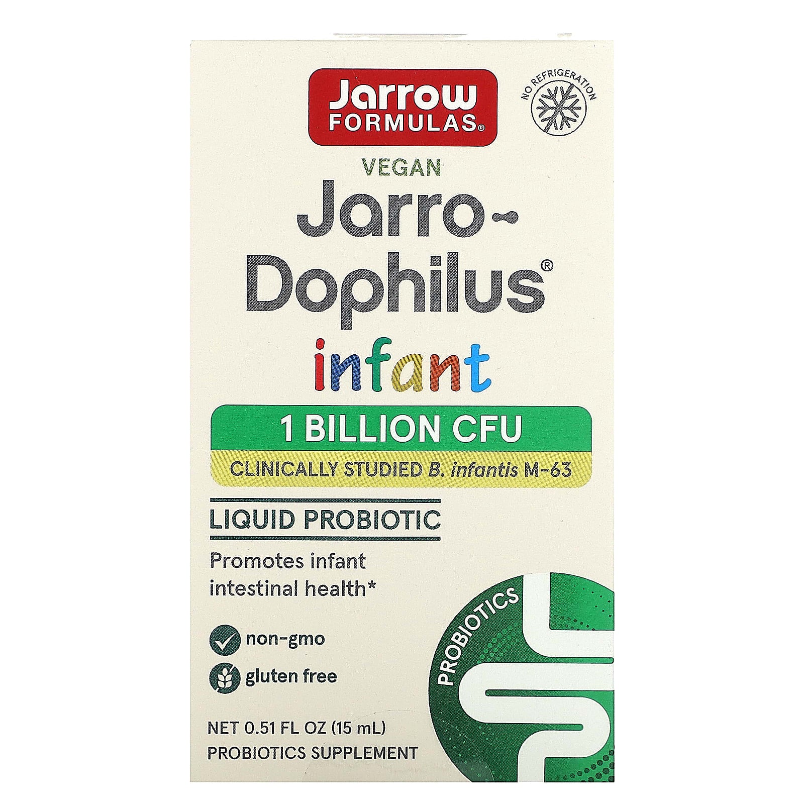 Jarrow Formulas-Vegan Jarro-Dophilus Infant-Liquid Probiotic-1 Billion CFU-0.51 fl oz (15 ml)