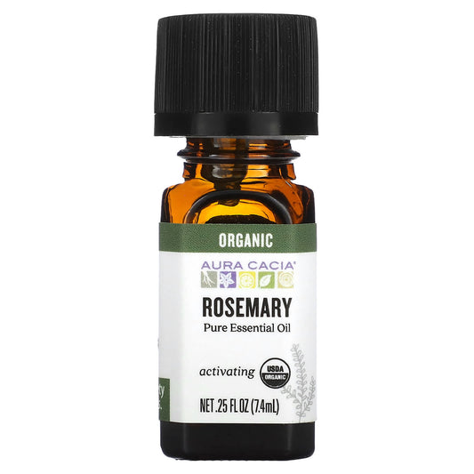 Aura Cacia-Pure Essential Oil-Organic Rosemary-0.25 fl oz (7.4 ml)