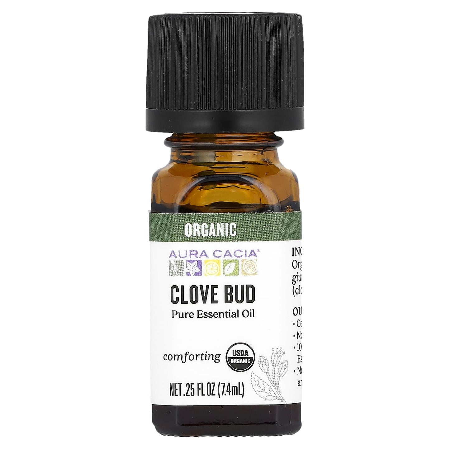 Aura Cacia-Pure Essential Oil-Organic Clove Bud-0.25 fl oz (7.4 ml)